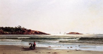  junto Pintura al %C3%B3leo - Indian Rock junto a la playa de la Bahía Narragansett Alfred Thompson Bricher